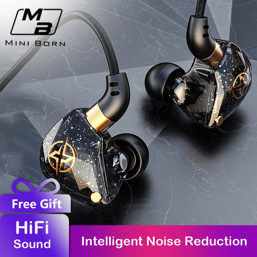 2024 In Ear Headphones Earphone Wired Earbuds Heavy Bass Headset Soundproof Earplugs Noise Canceling HIFI Sound Quality Subwoofer Earphone HD Microp