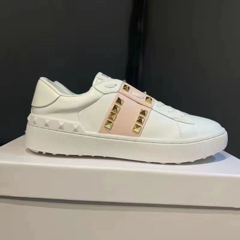 Baskets blanches à semelle épaisse, style européen et américain, à paillettes argentées et rivets, unisexes, VT 2026.