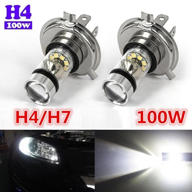 1Pc Automotive Anti-Fog Light Far And Near Light Headlight High-Power LED Fog Lights H4 H7 100W 20LED ZKStar