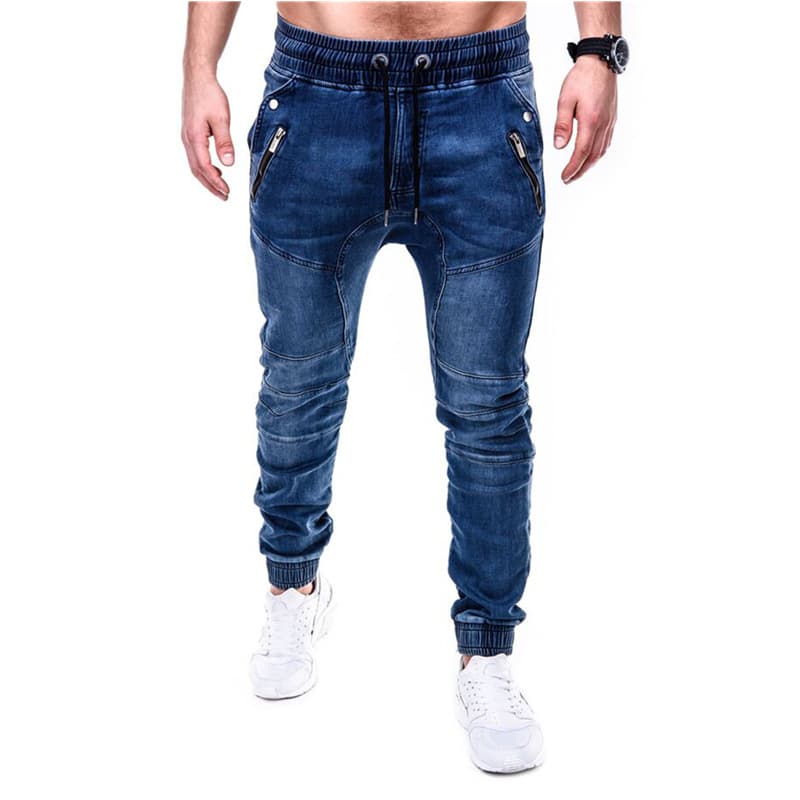 Men's Solid Color Ripped Casual Jeans