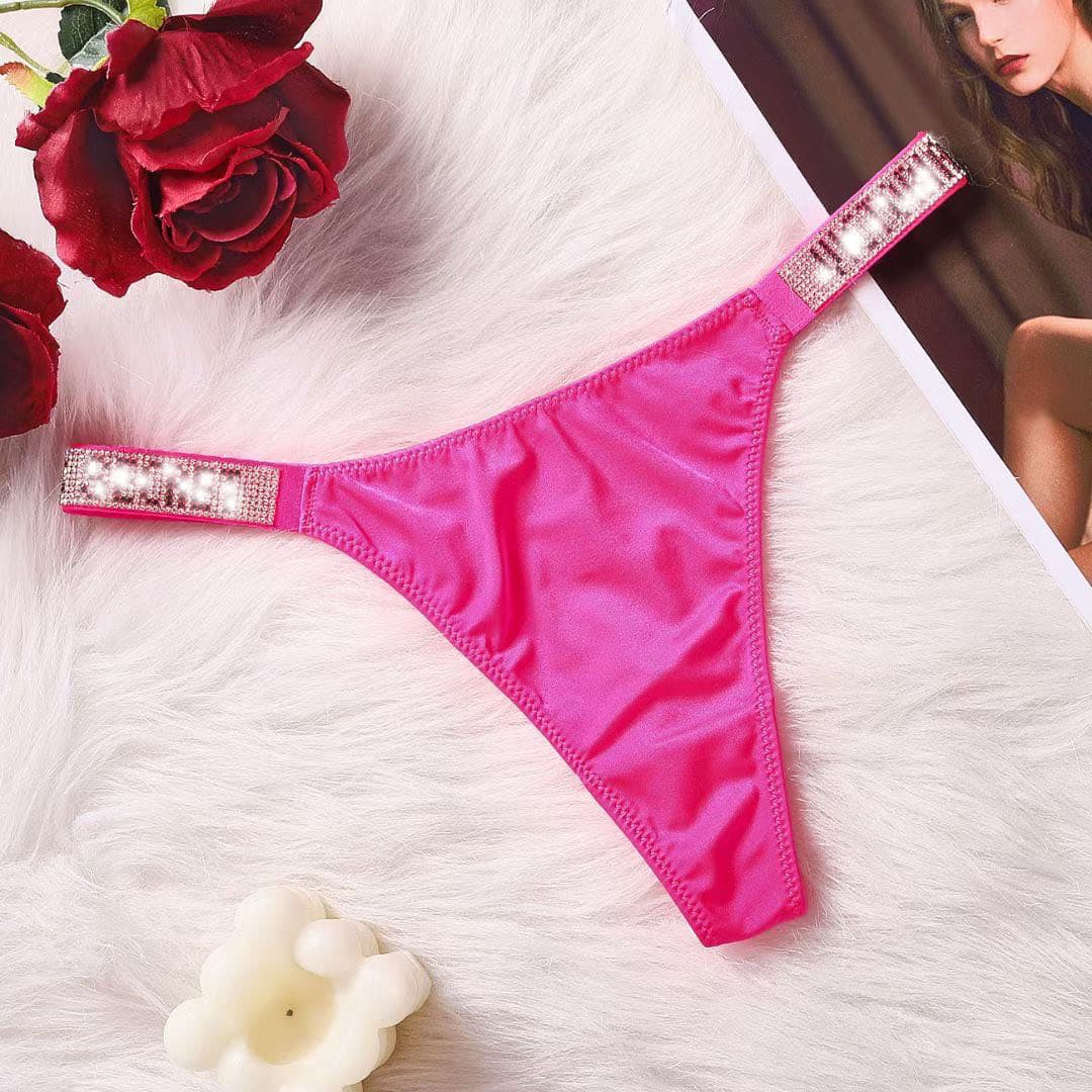 Sans couture VS lettre Glitter G String String culotte femme