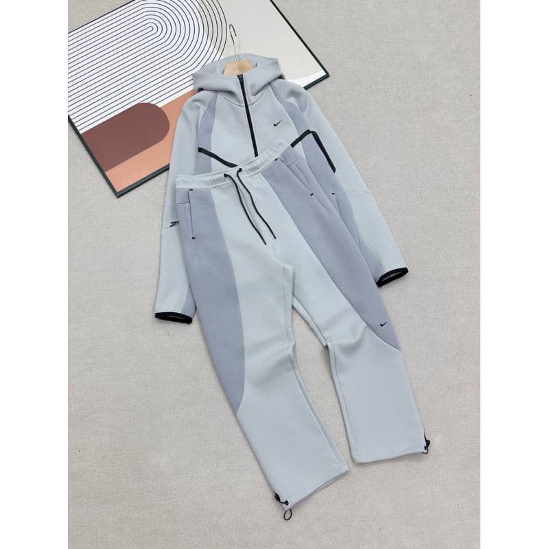 Ensemble veste de sport et pantalon droit en maille patchwork TCH quatre couleurs, style créateur 26