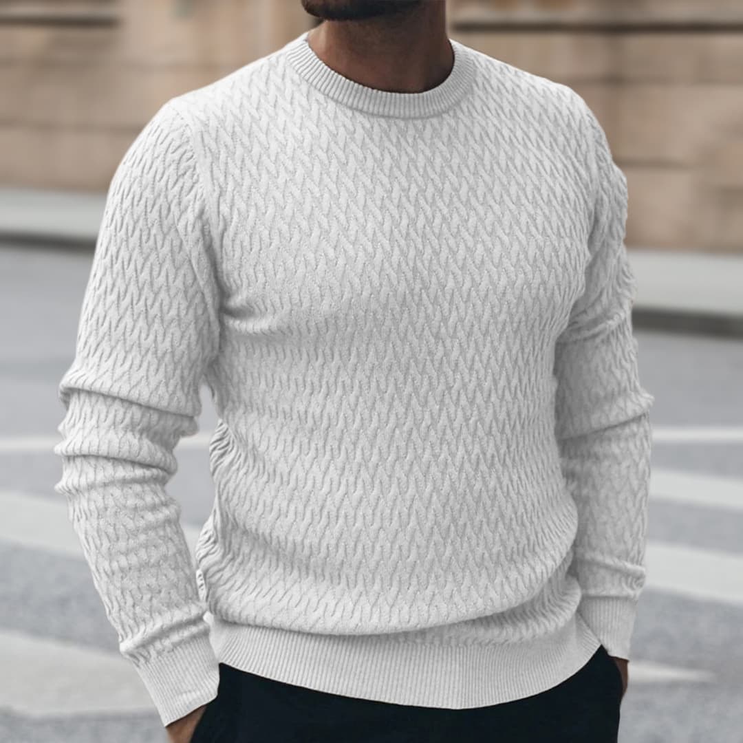 Men's Clothing Men's Slim Fit Acrylic Sweater - Euro Style Round Neck Pullover For Winter