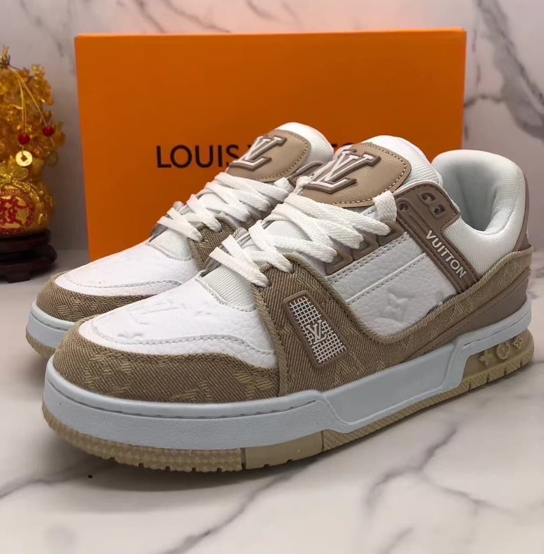 Designer plat Sneaker formateur chaussures décontractées Denim toile cuir blanc vert rouge bleu lettre plate-forme de mode hommes femmes baskets ba