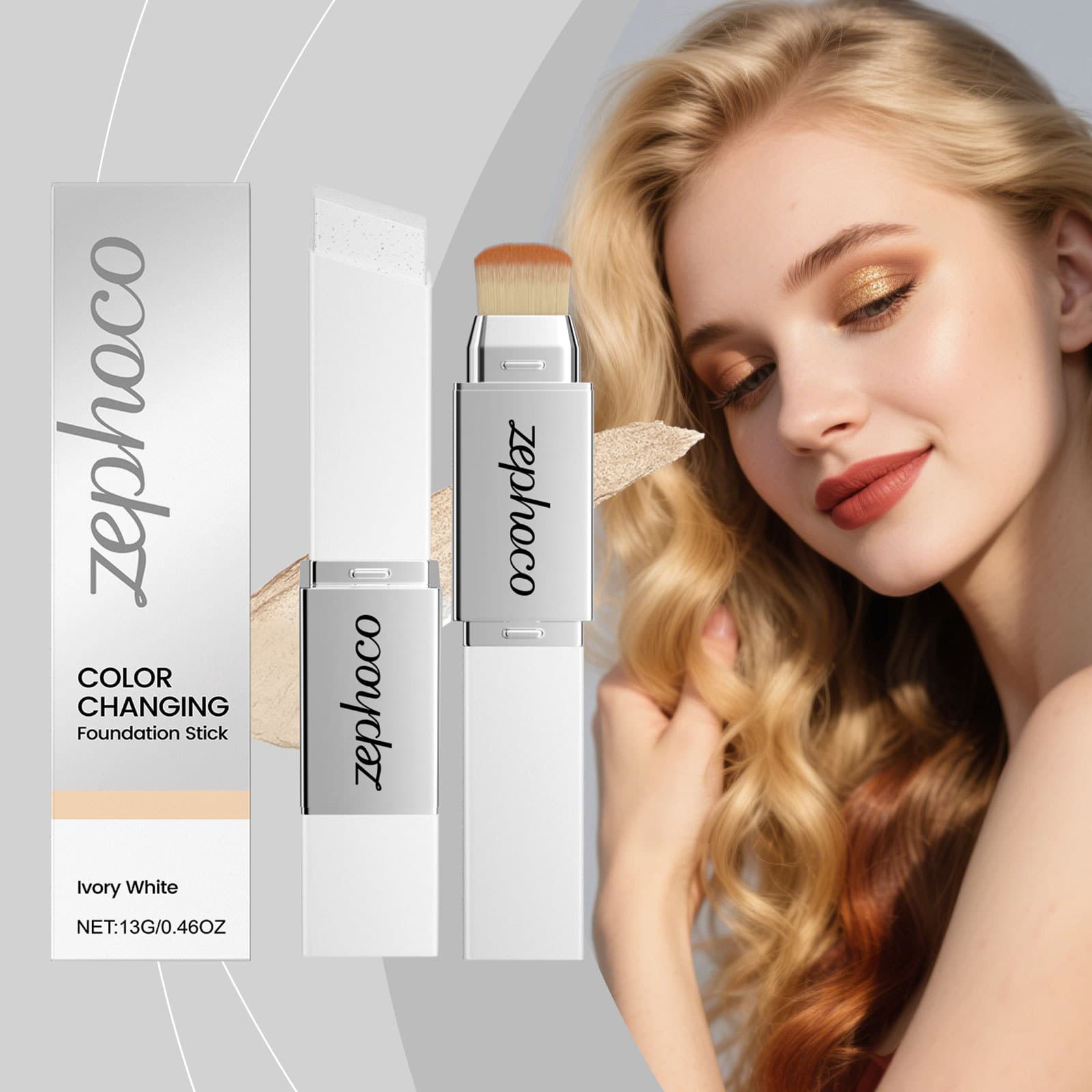 Zephoco Ivory White Gentle Moisturizing Natural Fit Suitable For Oily And Dry Skin Clear Foundation Stick