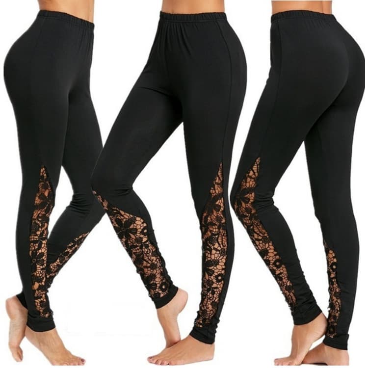 Lace Splice Sexy Slim Fit Sports Casual Yoga Bottom Leggings