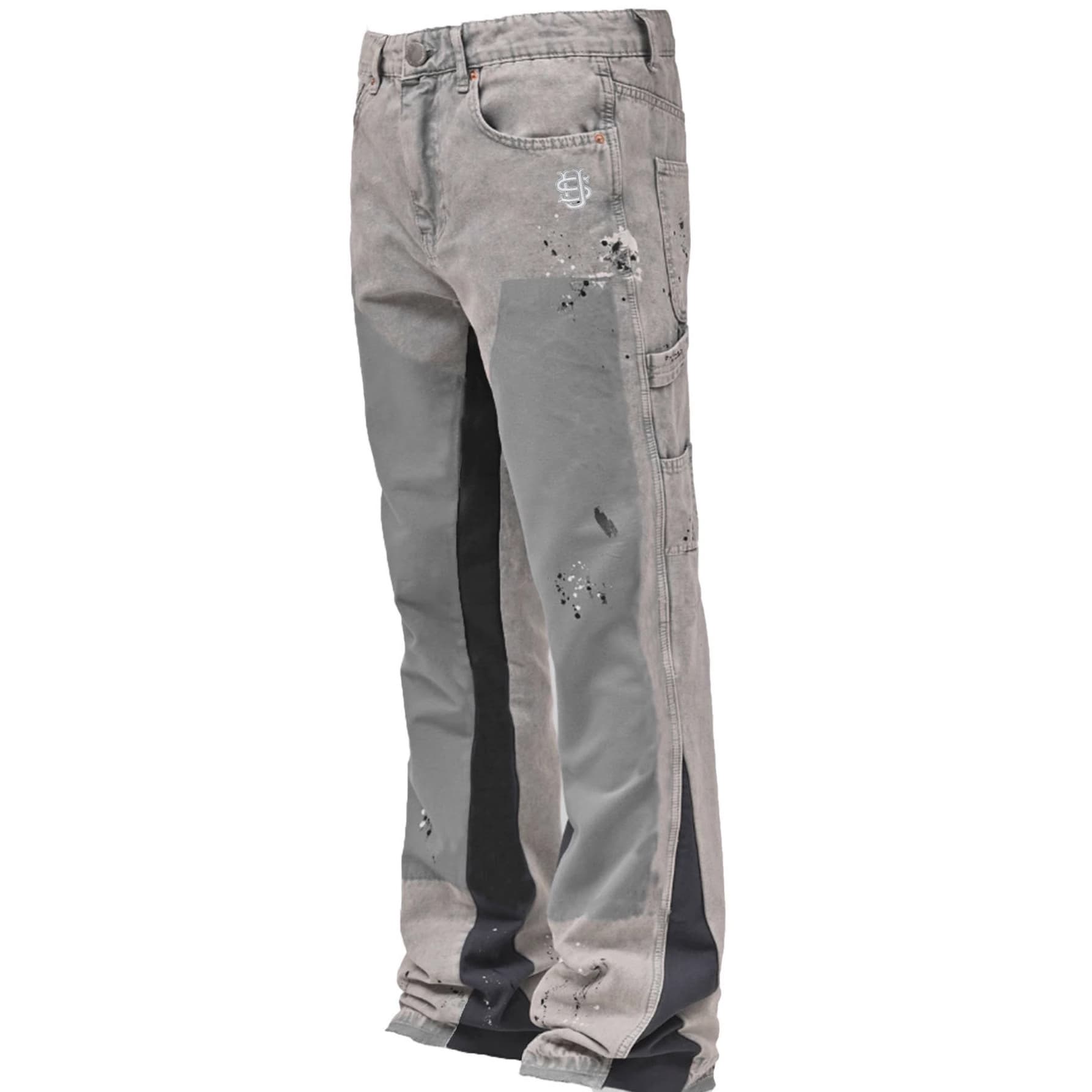 Men's Clothing Men's Denim Cargo Pants, European And American Style, Popular On Instagram, Stretch Patch Denim Flared Pants 011