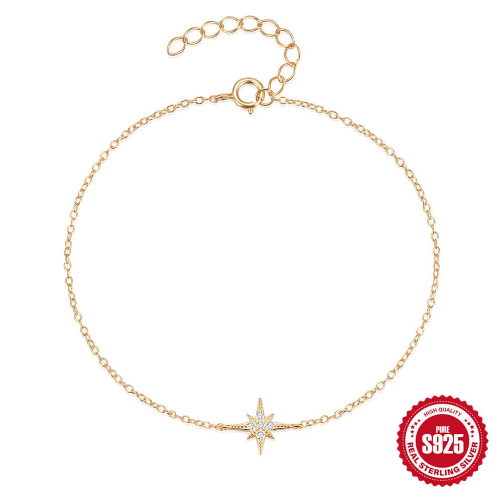 Women's Jewelry 925 Sterling Silver Octagonal Star Diamond Bracelet Temperament Personality Niche Design Bracelet