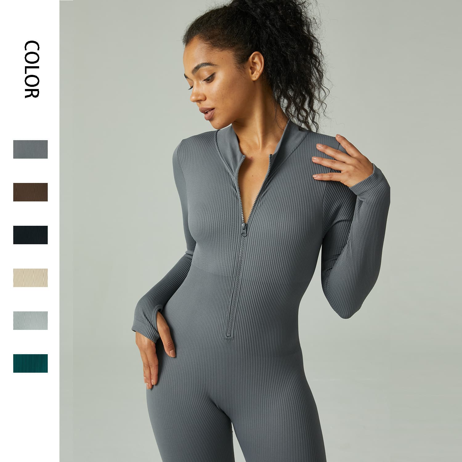Seamless Yoga Suit, One Piece Exercise, Fitness, One Piece Suit, Tight Fitting Long Sleeved Yoga Suit, Women's Waist