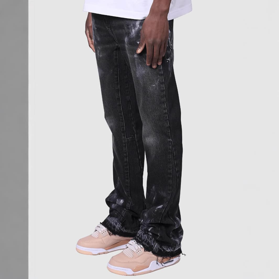 Men's Hip Hop Jean Joggers Loose Fit Streetwear Biker Baggy Jeans Pants Straight Jeans