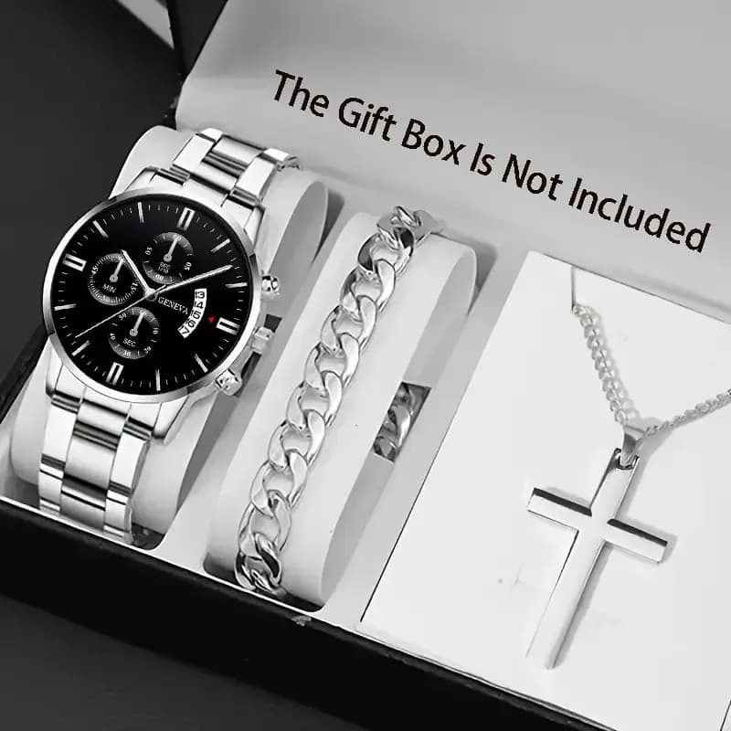 Men's Watches Business Men's Watch Non Mechanical Trendy Fashion Casual Style Male Student Stainless Steel With Calendar Atmospheric Quartz Watch