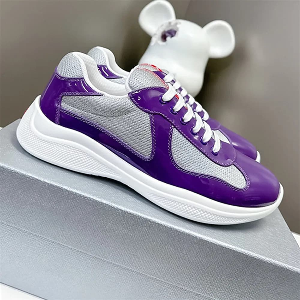 Chaussures de course à bout rond pour femmes, en cuir véritable de haute qualité, confortables, en cuir verni, commerce transfrontalier internatio