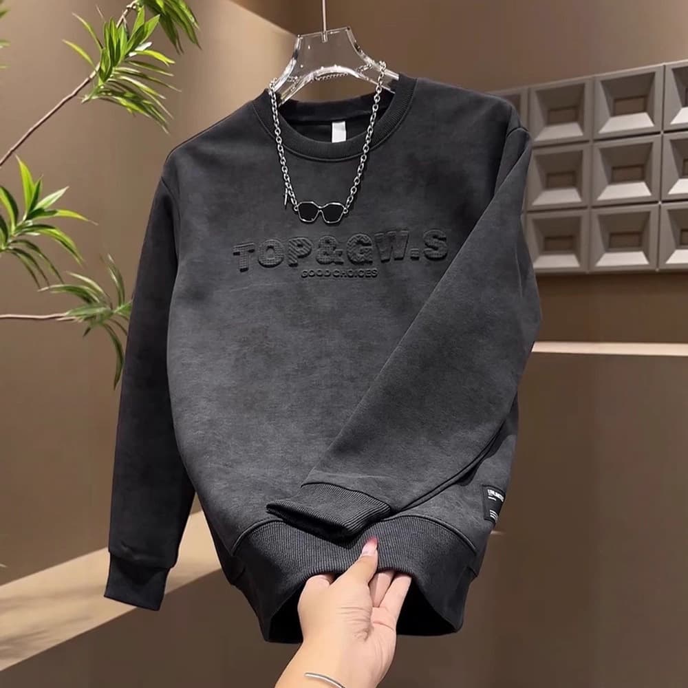 ​Men's Trendy Pullover Hoodie With Stamped Lettering & Gradient Print - Casual Long Sleeve Streetwear For Teens & Young Adults​