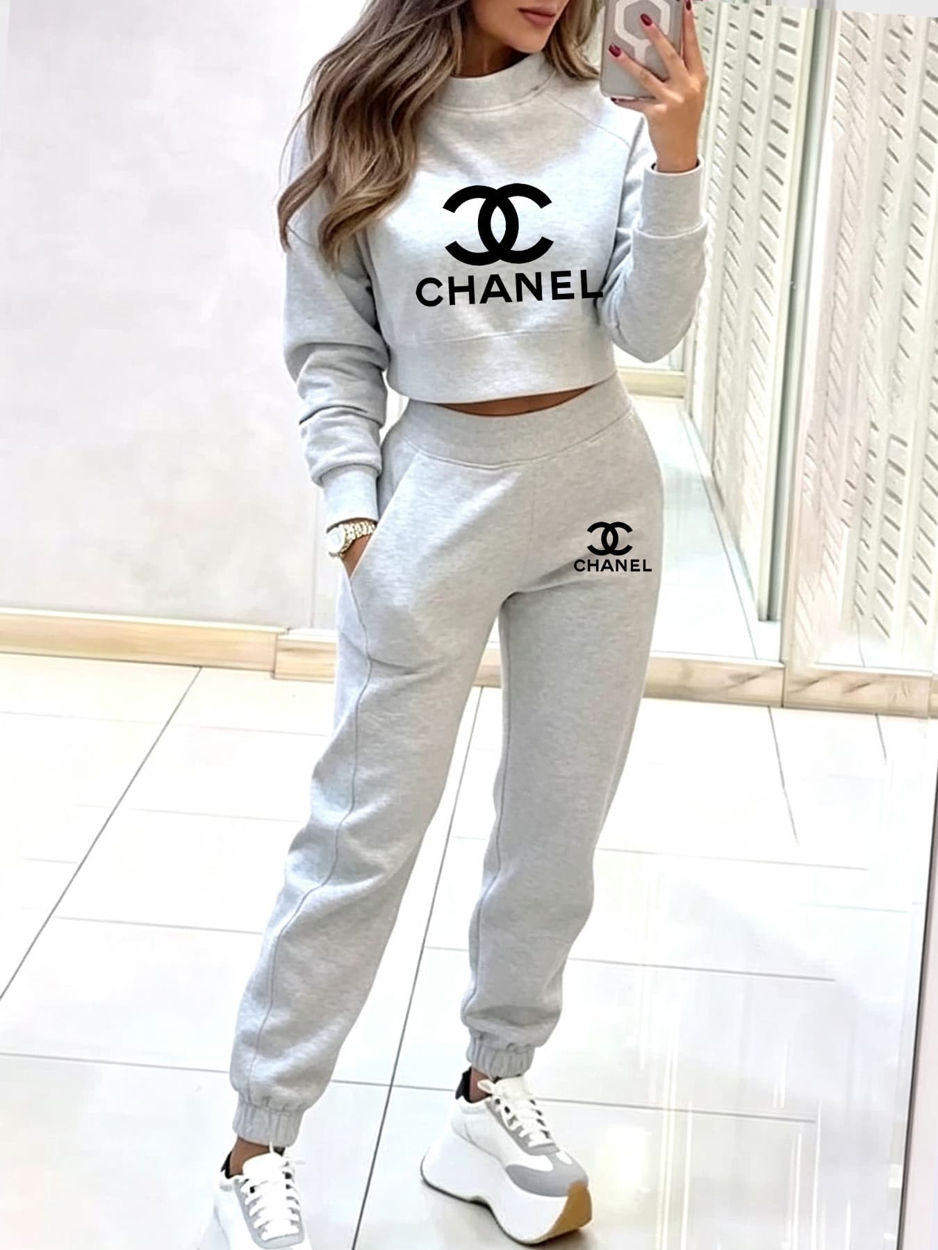 Ensemble pull-over imprimé sport tendance pour femme, best-seller printemps-automne