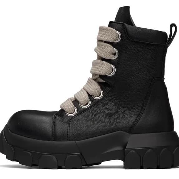 Men's Mid-Calf Leather Martin Boots With Thick Sole, Anti-Slip & Breathable, Round Toe, Casual & Outdoor Style