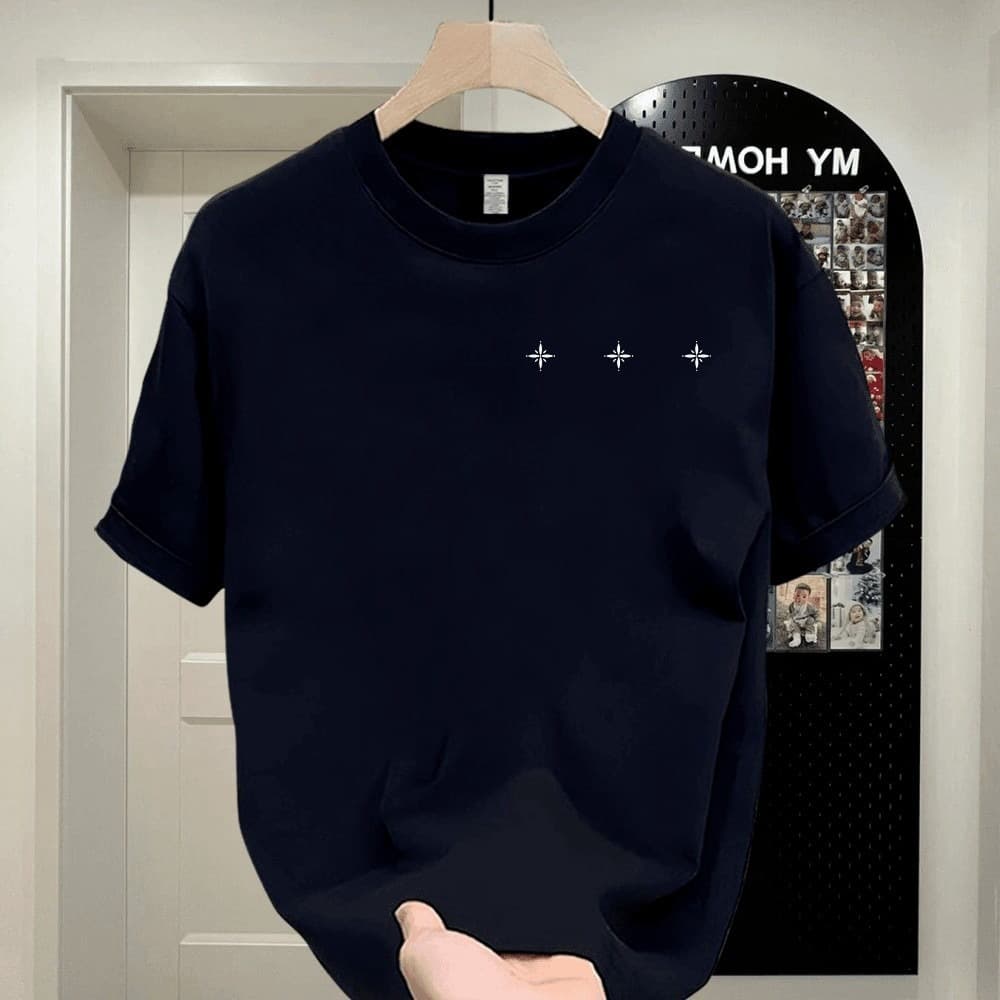 Men's Clothing Short Sleeved Tops Soft Versatile T Shirt Light Luxury Fashion Short Sleeved Round Neck