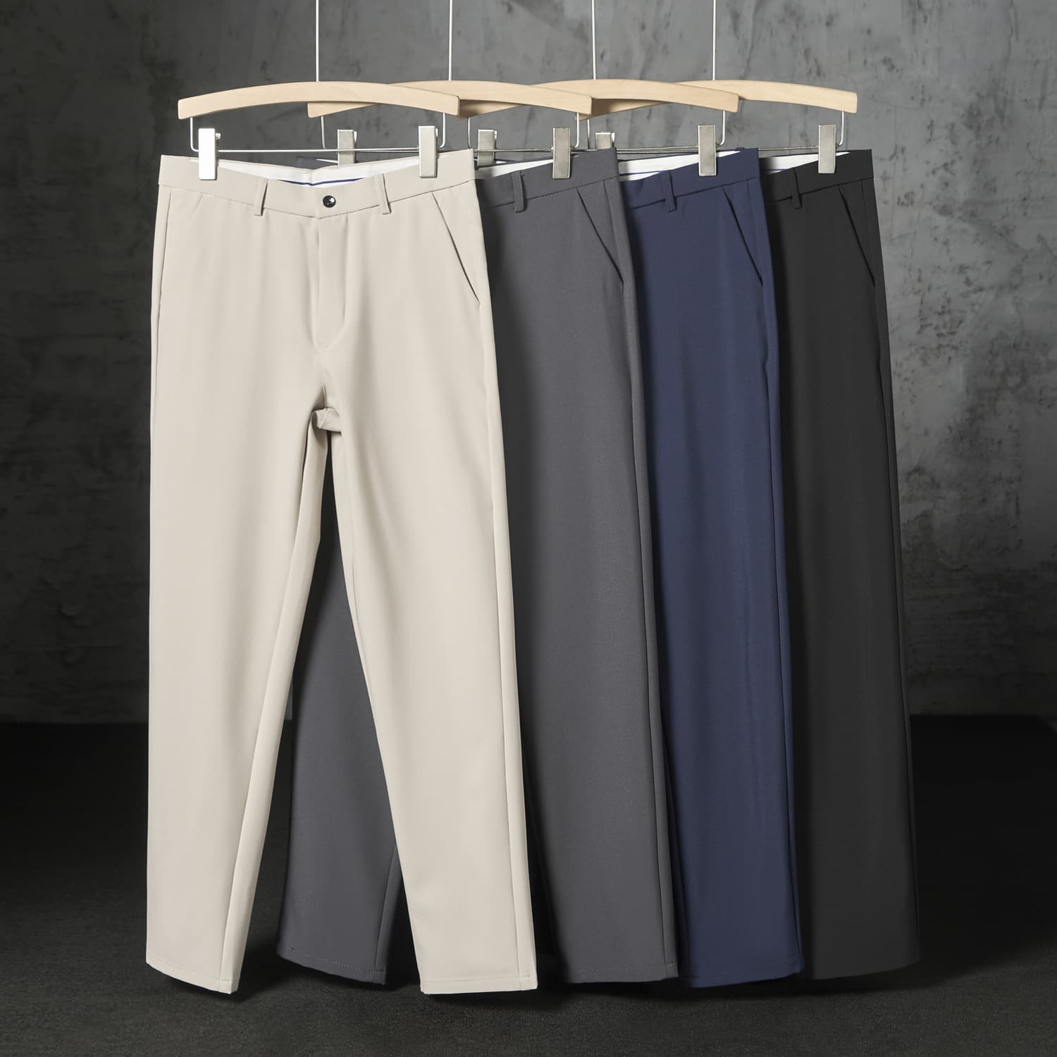 ​​Men's Slim Fit Dress Pants For Business Casual, Wrinkle-Free & Anti-Stretch, Comfortable Office Work Trousers​​