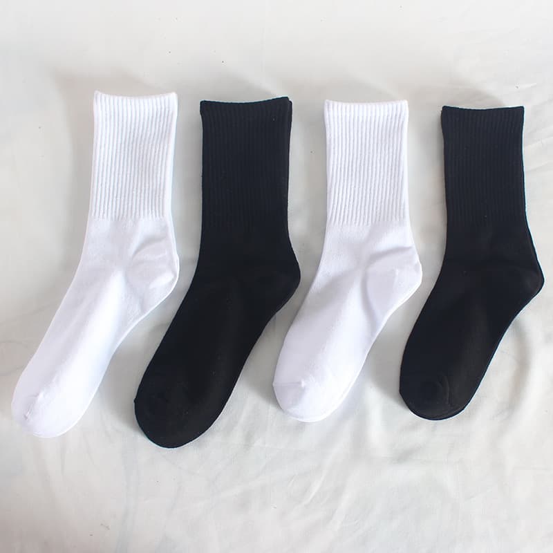 Calf Socks High Elastic Fall Winter Mid-tube Socks Men's And Women's Solid Color Cotton Socks Running Socks Size