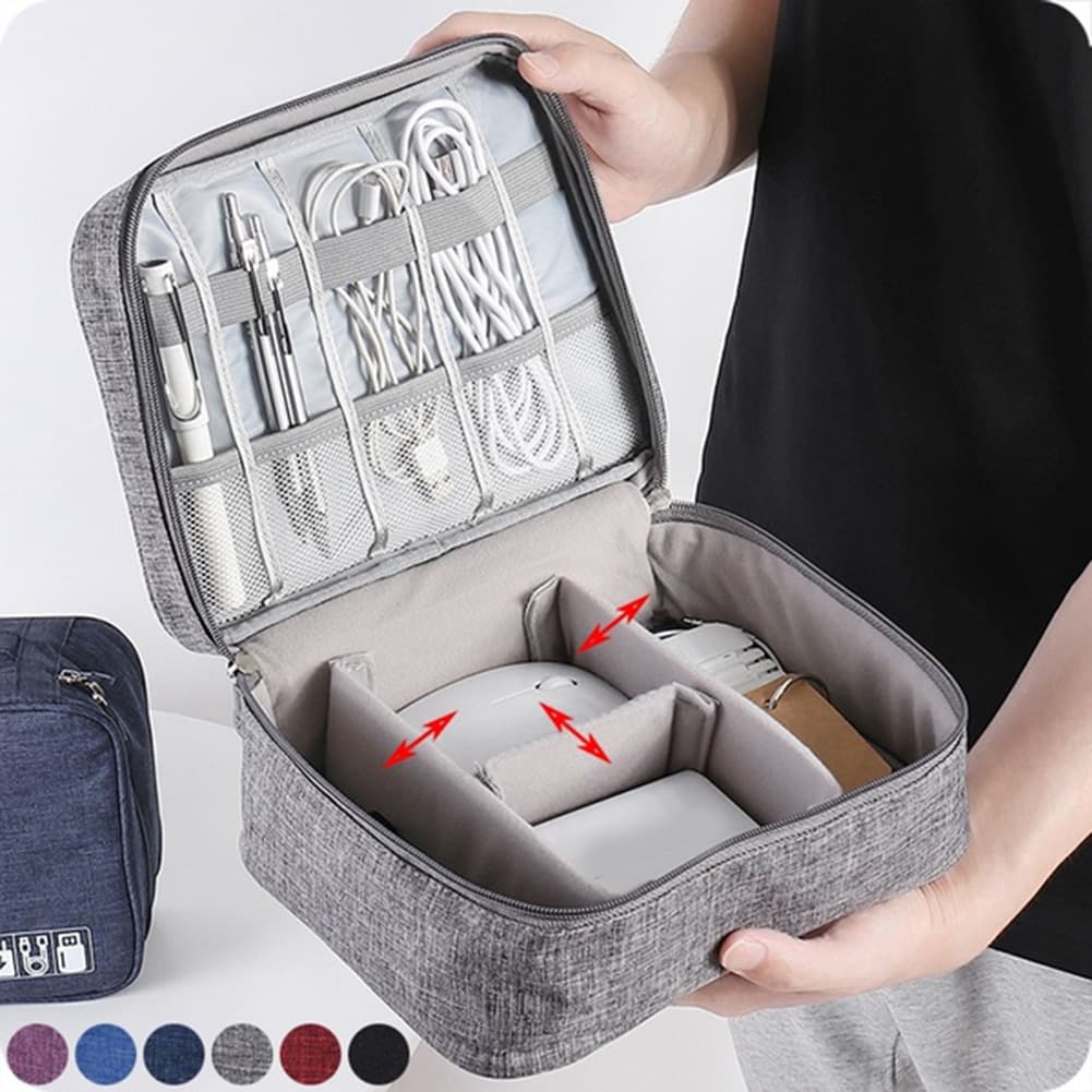 Kjiuyou Portable Travel Charger Data Cable Electronics Storage Bag Organizer