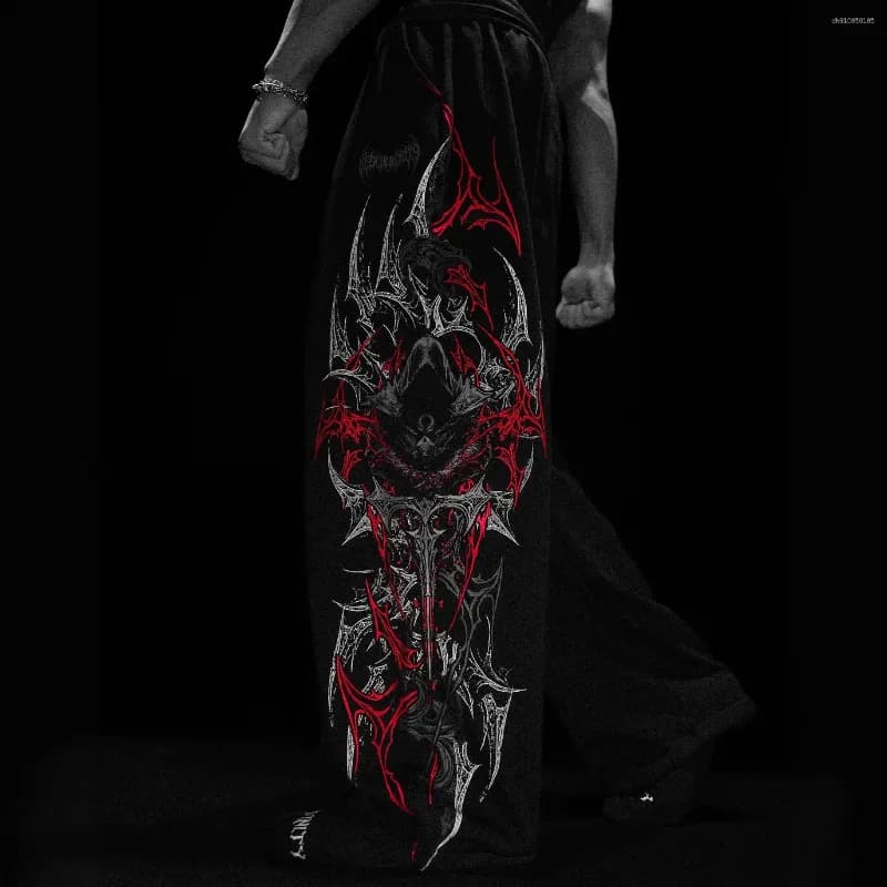 Men's Pants Breathedivinity American Trendy Sports Running Fitness Casual Straight Leg Print Long Trousers Cotton