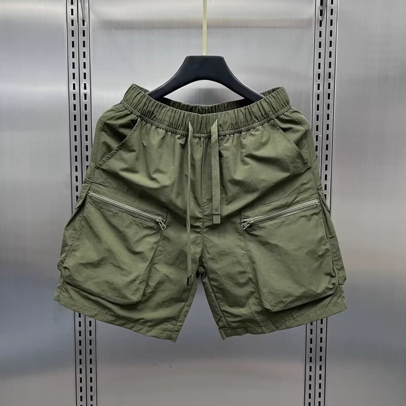 Summer Thin Outdoor Workwear Shorts Men's Loose Casual Shorts Quick Drying Outer Wear Pocket Zipper Breathable Shorts For Men