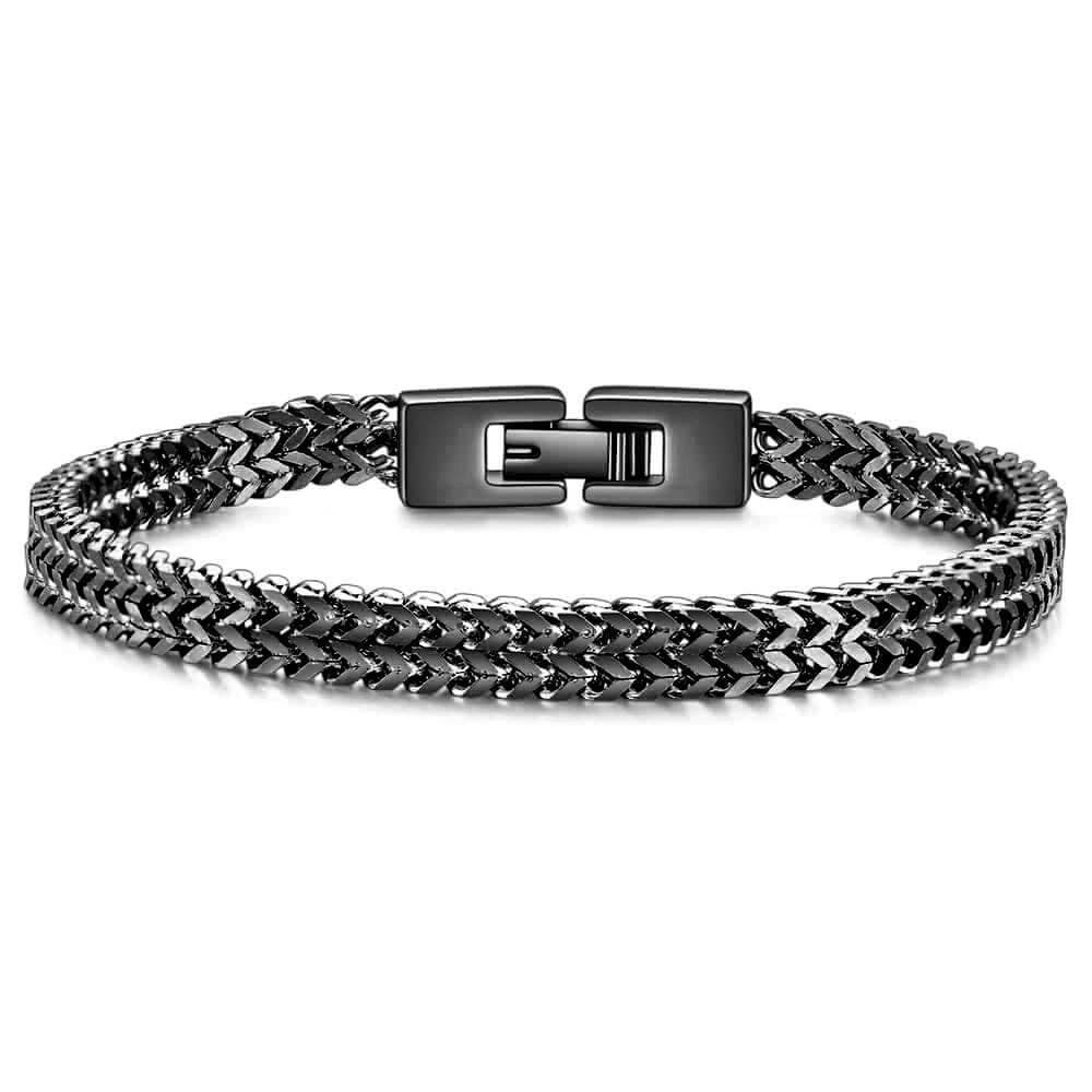 Fashion Stainless Steel Bone Chain Bracelet Square Links Chain Wristband For Gentleman
