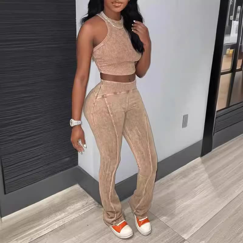Women’s Clothing New Distressed Two Piece Vest Trousers Suit For Women