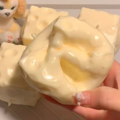 Jumbo Cheese Squishy Toy Slow Rebound Stress Relief Fidget Squeeze Ball Soft Sensory Toy For Kids Adults Anxiety Relief Gift
