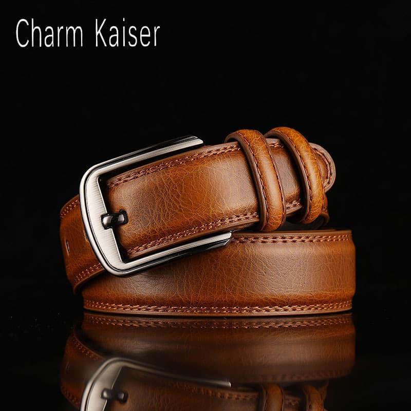 New Hot Items Selected Good New Men's Real Cowhide Needle Buckle Belt with 4-color Fashion Versatile Casual Trendy Trouser Belt