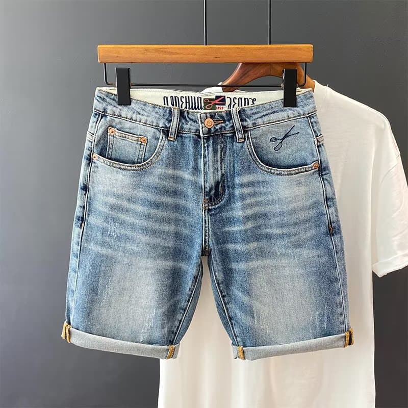 Bermuda ample long et mi-long pour homme, jean ample et ample, short en denim avec poches, style cowboy, tendance années 2000, soldes