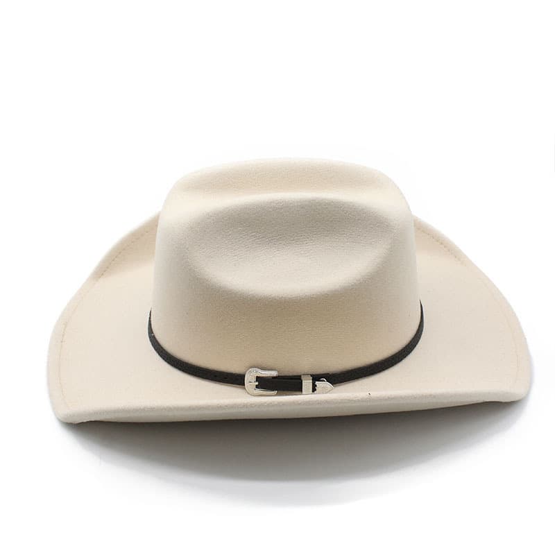 New Arrivals Vintage Western Cowboy with Black Belt Men's Felt Fedora Hat Women Jazz Cowgirl Cap Cloche Church Sombrero Hombre Caps