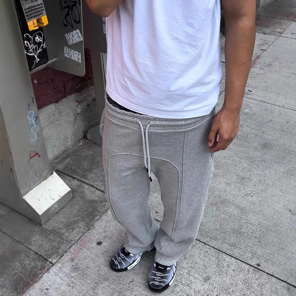 Men's Clothing Solid Color Niche Wide Leg Trousers Loose Sports Men Fashion All Match Sweatpants