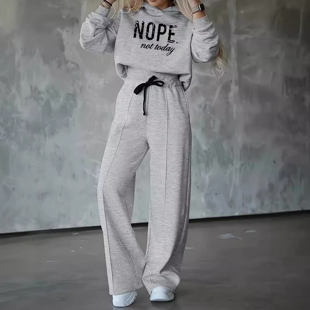 Women's Clothing Autumn and Winter Hot Sale Women's Clothing Fashion Casual Hooded Printed Sports Suit Thickened Two piece Set