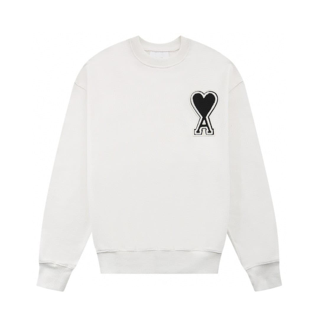 Serviette de tête brodée tendance grand cœur unisexe décontracté ample 320 coton sweat à capuche