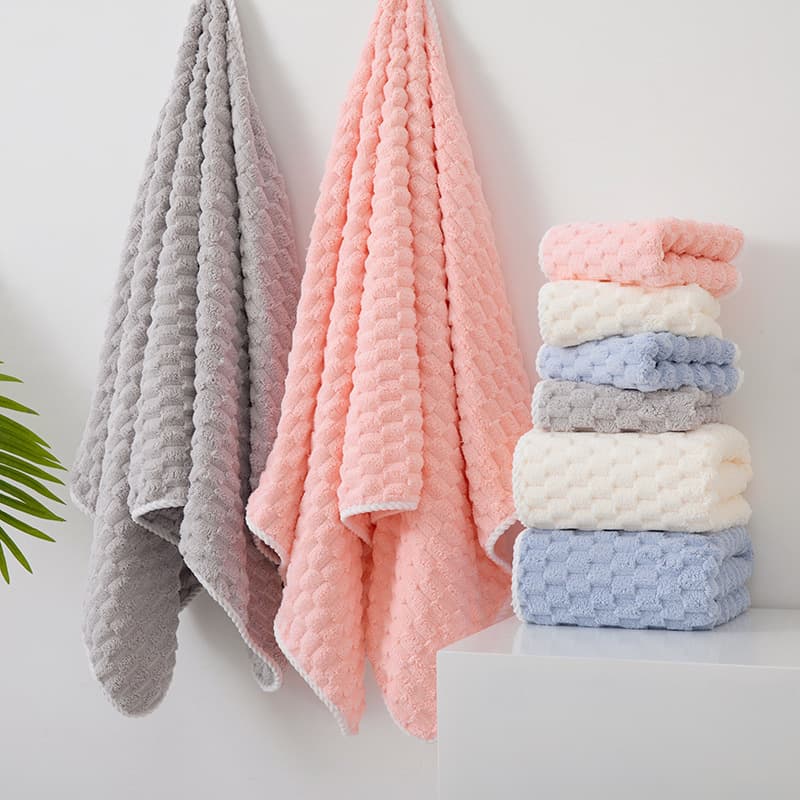 Cloud grid suit household bath towel hair drying cap absorbent quick-drying Golden Turtle velvet lint-free thick soft towel