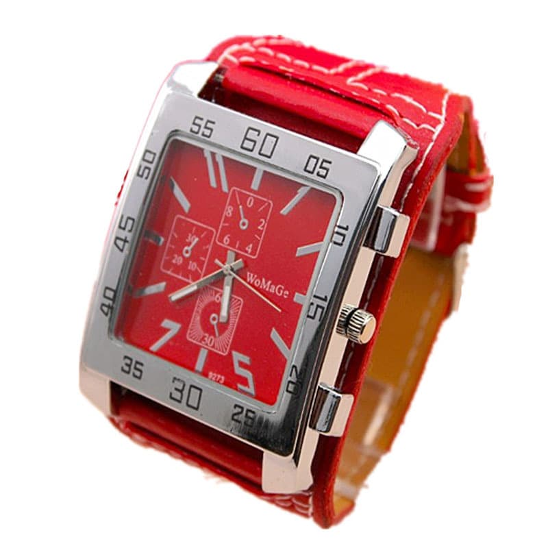 Hot sale womage9273 leather quartz square head women's watch