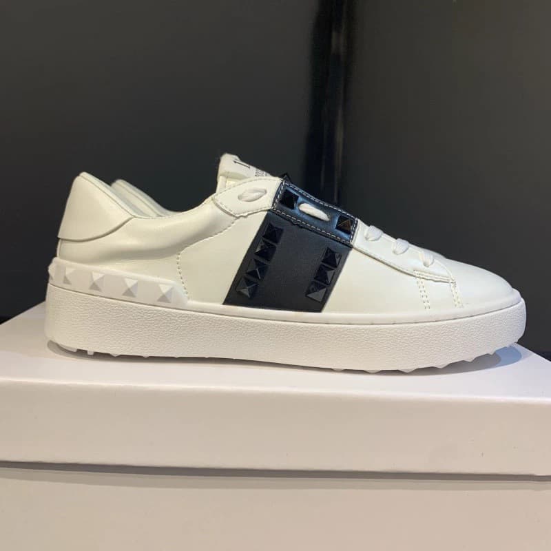 Warren V Home – petites chaussures blanches à clous dorés rivetés pour femmes et Couples, chaussures tendance pour hommes, décontractées et po