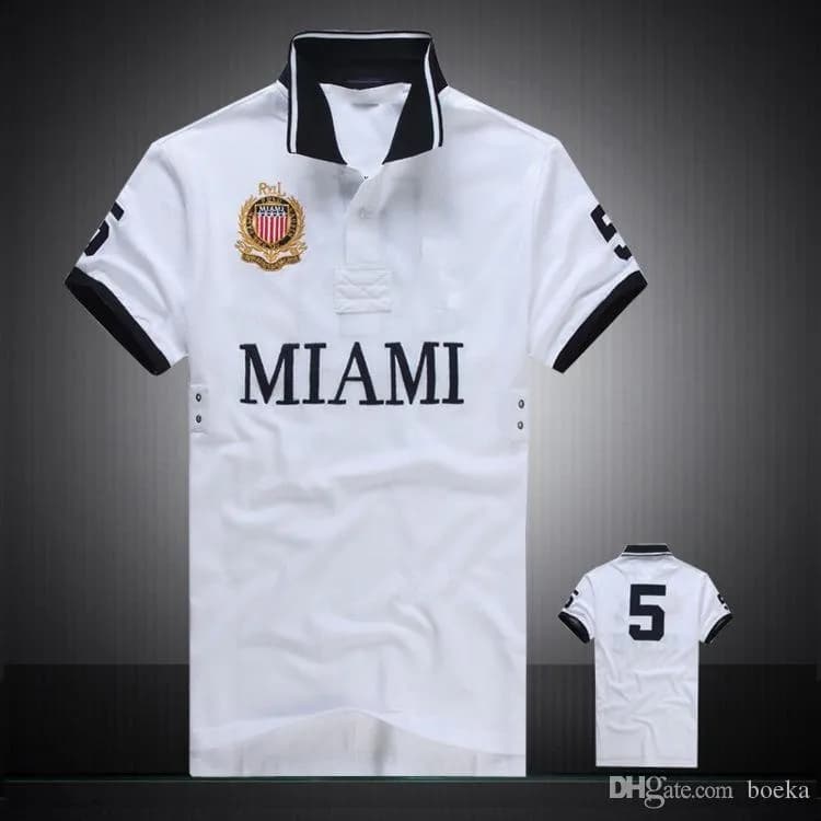 Summer T-Shirts Miami City Brand Men Short Sleeve Sport Man Coat