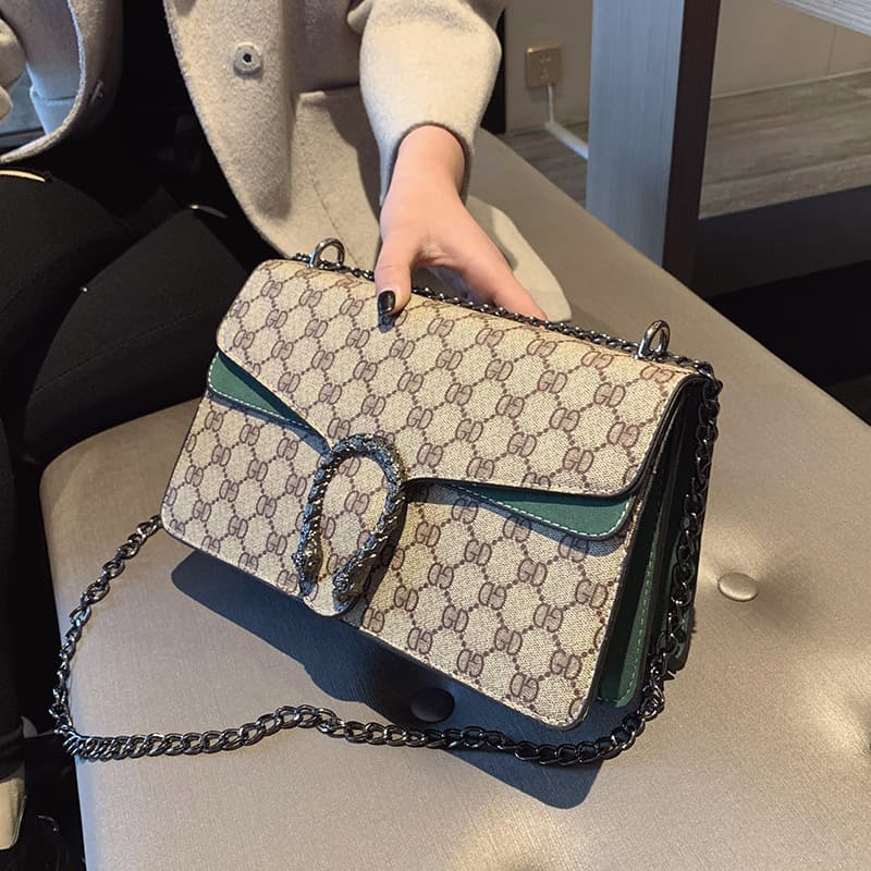 Nouveau sac carré de luxe léger pour femmes sac à bandoulière imprimé Vintage sac à bandoulière à chaîne de haute qualité