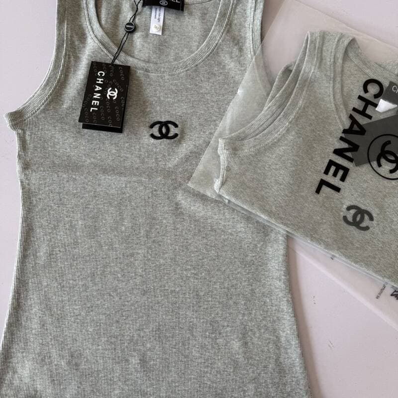 Débardeur d'été brodé pour femme, coupe ajustée, en pur coton, imprimé lettres, sans manches.