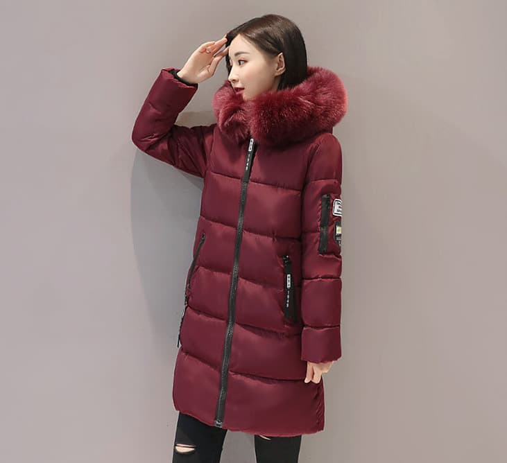 Veste d'hiver coréenne cintrée et chaude pour femme, matelassée en coton, manteau long grande taille pour femme