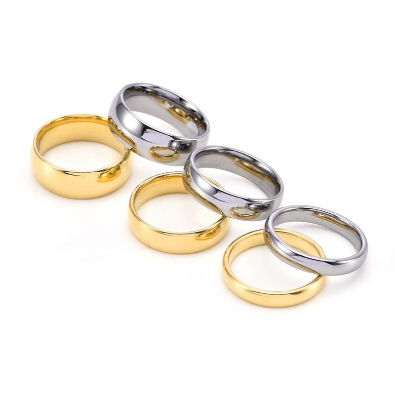 Women's Jewelry Smooth Gender Free Couple Tungsten Steel K Gold Ring Simple Men And Women Punk Tungsten Gold Hand Jewelry Ring