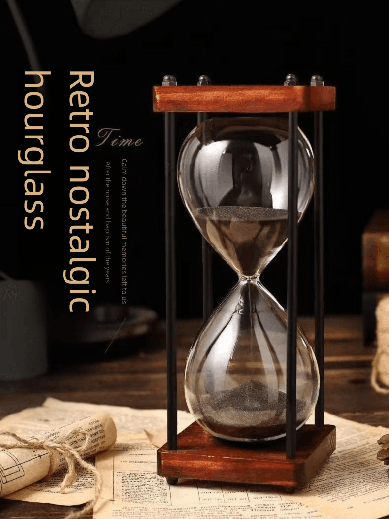Simple Modern Geometric Glass Hourglass Ornament Creative Anti-Fall Children's Half-Hour 60-Minute Timer