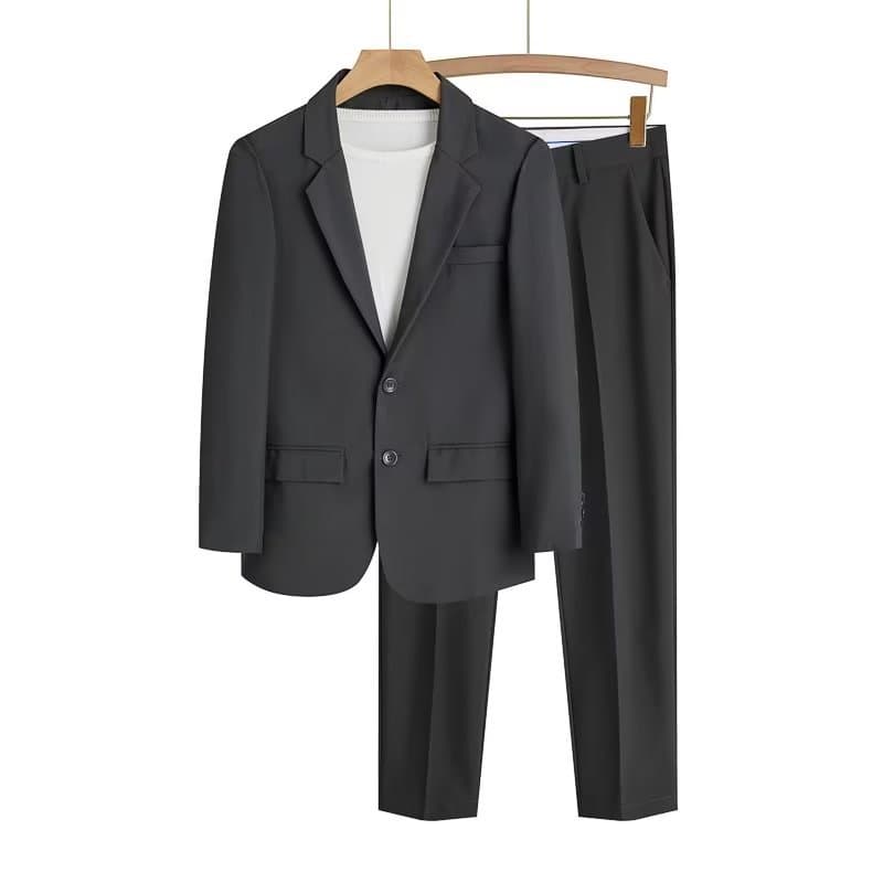 1 Spring Summer Thin Loose Fit Suit Set Men's Business Formal Casual Trendy Handsome Small Blazer Jacket Trend