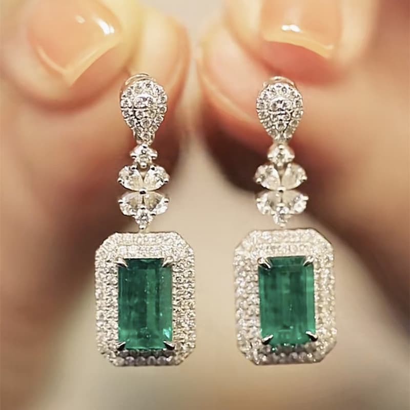 Unisex Jewelry Fashion fashion multi-color zircon earrings temperament crystal earrings jewelry