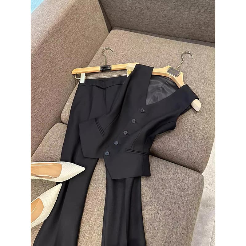 Women's Clothing suit T shirt! High fashionable wool silk V neck waist vest jacket suit for women