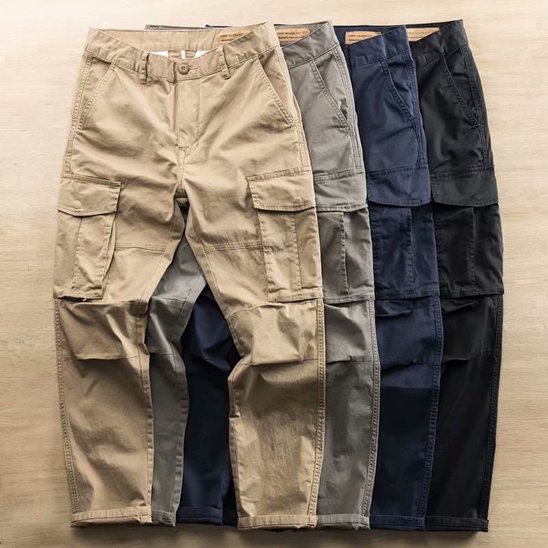 Men's Clothing Work pants straight leg loose workers' work casual pants simple multi pocket men's labor protection pants