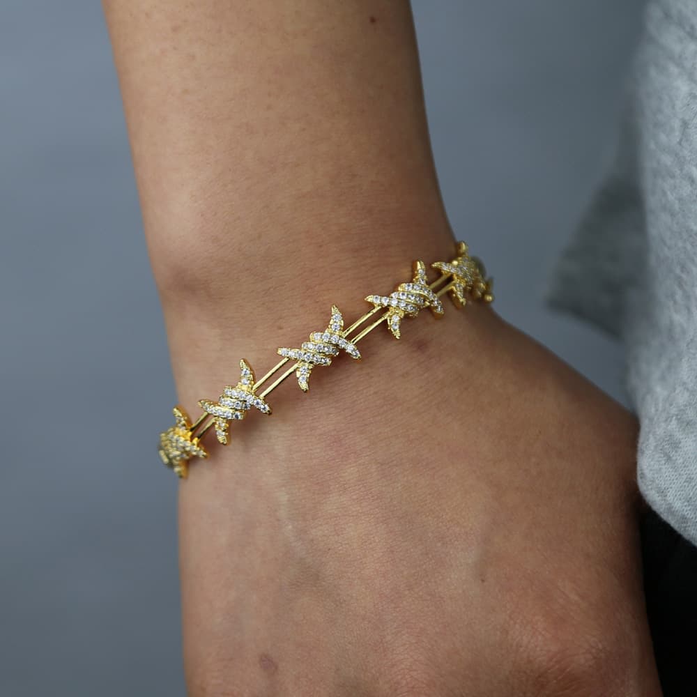 Hip Hop New Thorn Zircon Bracelet Trend Punk Street Rap Vine Bracelet