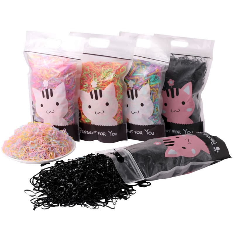 Children's Headwear Girl's Rubber Band Hair Band Disposable Black Rubber Band Thickened Baby's Hair Tie Without Harming Hair Rope