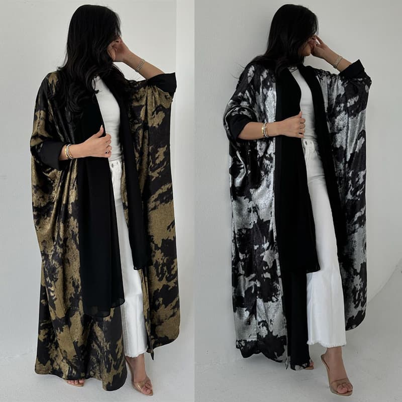 Women's Clothing Middle East Muslim Women's Clothing New Loose Coat Dubai Hot Stamping Abaya Cardigan Robe Women's Clothing Spot